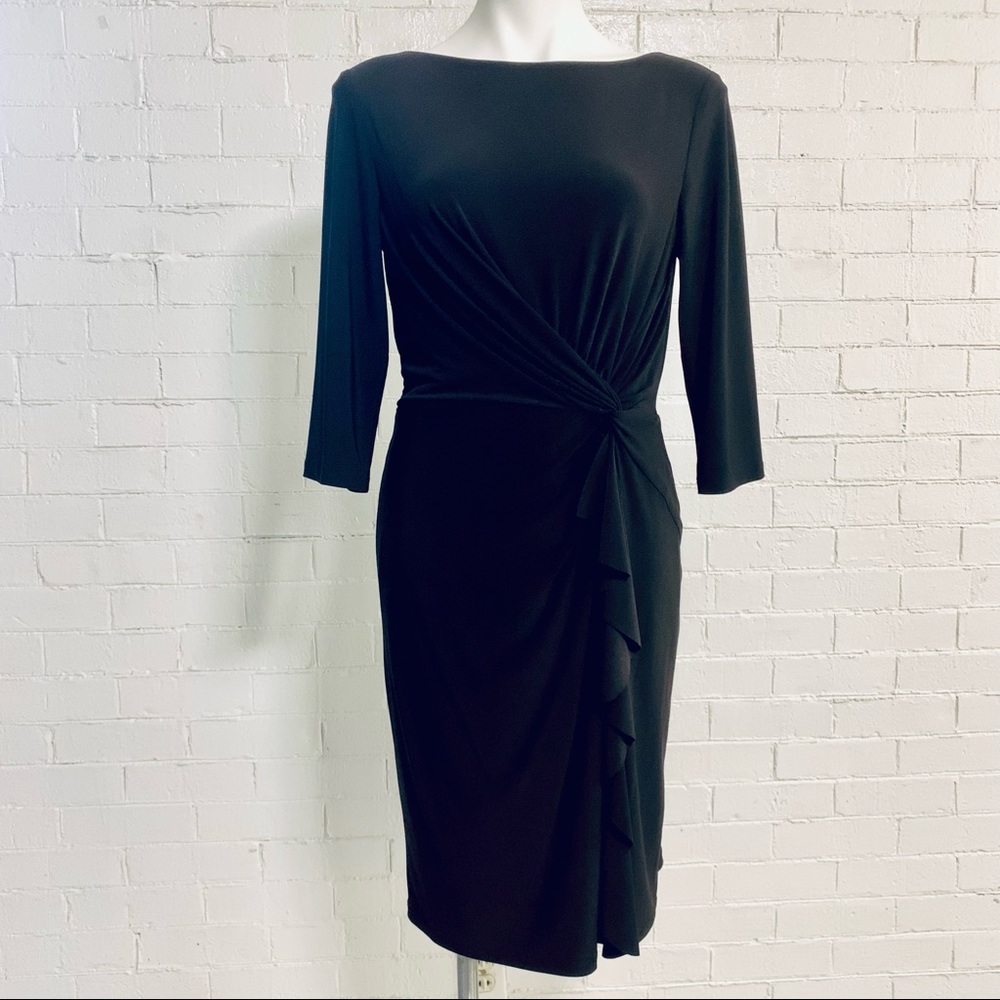 Lauren Ralph Lauren Dress Business Professional Knee Length Stretch Black 12